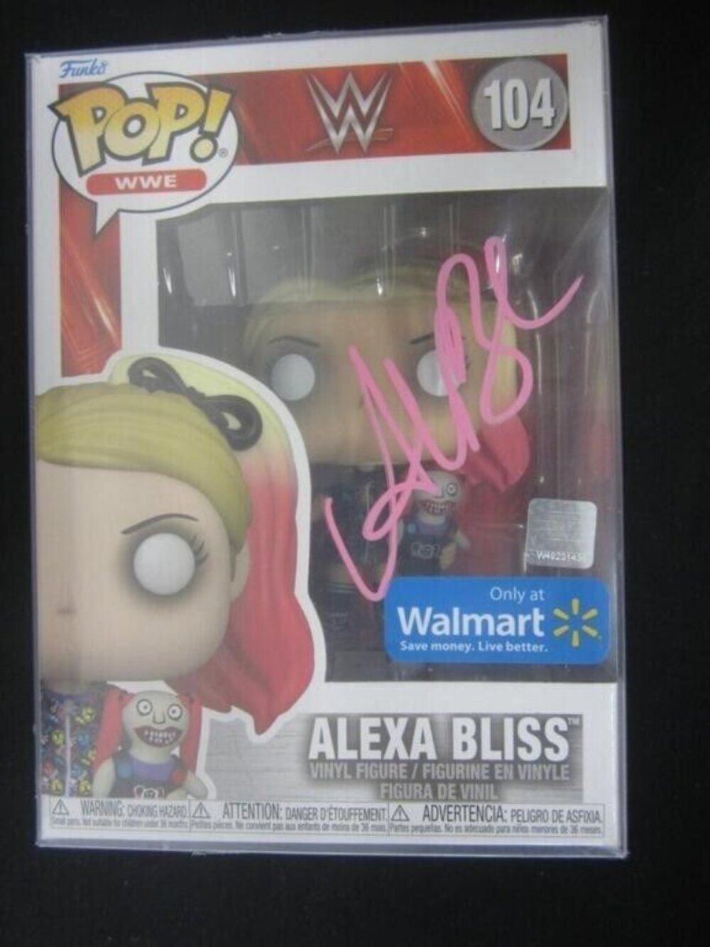 Alexa Bliss signed Funko Pop! WWE #104 Alexa Bliss Walmart w/COA
